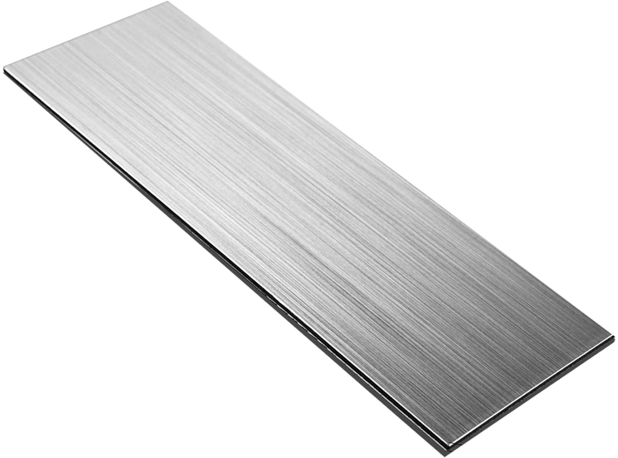 Peel and Stick Brushed Stainless Metal Subway Tile, 12" X 4", Item Peel And Stick Stainless Steel